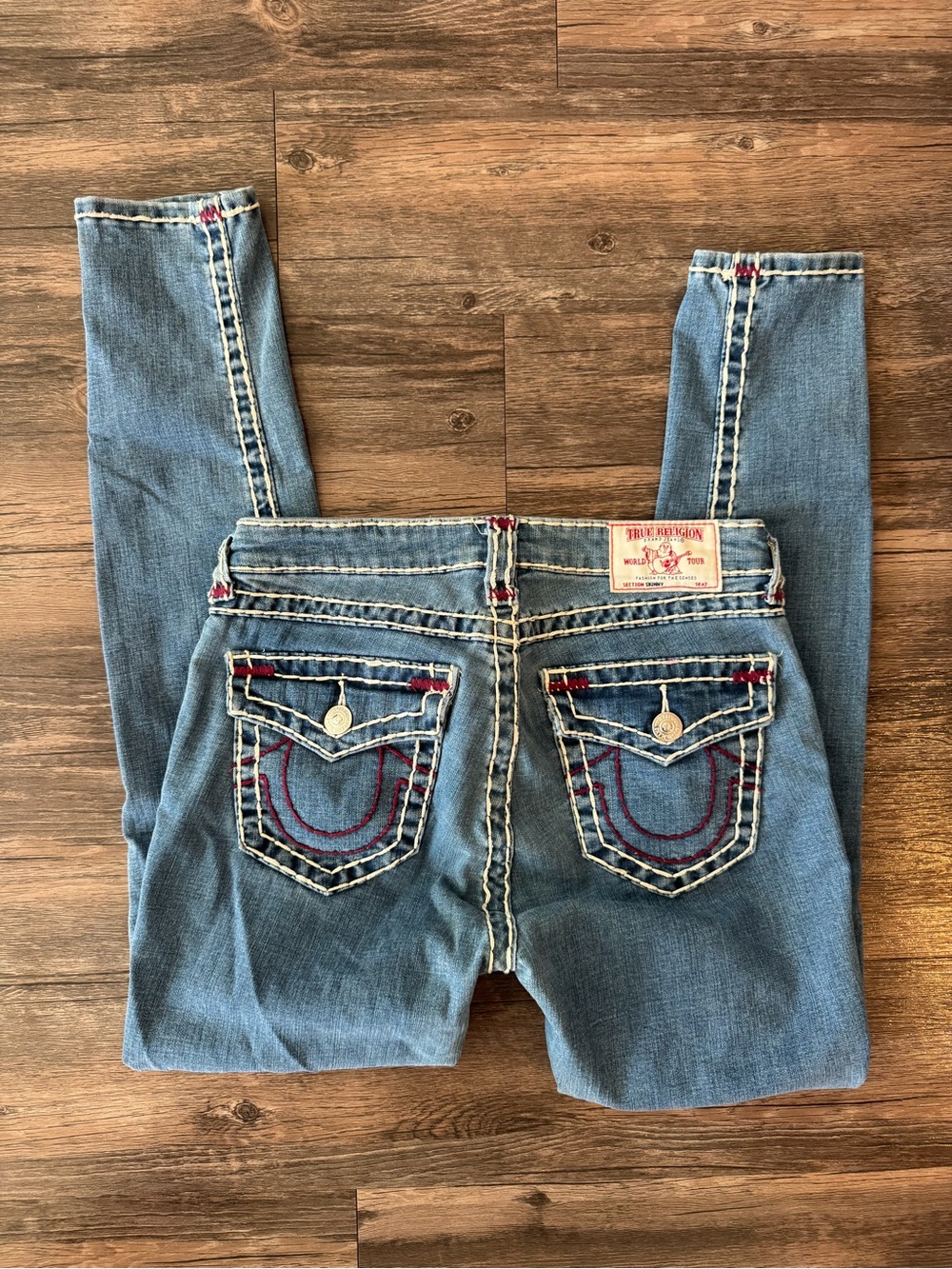 True Religion Y2K Super T Skinny Jeans Size 29 Horseshoe Flap Pocket